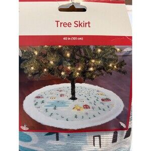 Holiday Style Christmas Tree Skirt 40” Gift Cottage Decor New